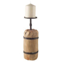 Mercana Edgeland 4.5" x 4.3" x 15.7" Solid Wood Candle Holder