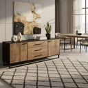 Mercana Alvin 82" x 20" x 30" Solid Wood Sideboard