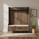 Mercana Glenn 55.5" x 16.5" x 70" Solid Wood Hall Tree