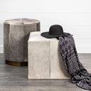 Mercana Zahavi 20" x 20" x 20" Leather Ottoman