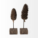 Mercana Pinterra 3.9" x 3.9" x 11" Solid Wood Decorative Object