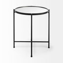 Mercana Samantha 19.7" x 19.7" x 24.2" Mirrored Glass Side Table