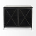 Mercana Poppy 40.3" x 16" x 33" Glass,Iron Accent Cabinet