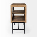 Mercana Arelius 36" x 18.8" x 32" Glass,Iron,Solid Wood Accent Cabinet