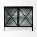 Mercana Aurelia 40.5" x 16" x 33" Glass,Iron Accent Cabinet