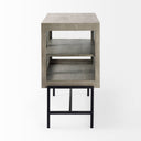 Mercana Arelius 36" x 22" x 27" Glass,Solid Wood,Steel Accent Cabinet