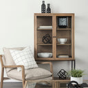 Mercana Arelius 36" x 18.8" x 63" Solid Wood Display Cabinet