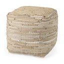 Mercana Aalia 16" x 16" x 16" Leather Pouf
