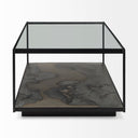 Mercana Roxdale 48" x 27.5" x 18" Glass,Metal Coffee Table