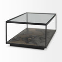 Mercana Roxdale 48" x 27.5" x 18" Glass,Metal Coffee Table