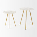 Mercana Vivienne 16" x 16" x 19" Marble Side Table