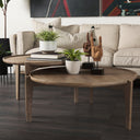 Mercana Cleaver 39.5" x 39.5" x 16" Solid Wood Coffee Table