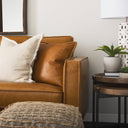 Mercana D'Arcy 65.4" x 36.6" x 33.9" Genuine Leather Love Seat