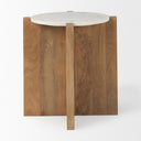 Mercana Bianca 21.5" x 21.5" x 22" Solid Wood,Stone Side Table