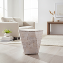 Mercana Esagono 19" x 19" x 20.5" Solid Wood Side Table