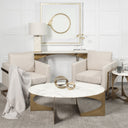Mercana Reinhold 49" x 49" x 17" Stone Coffee Table