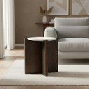 Mercana Bianca 22" x 22" x 22" Solid Wood Side Table