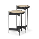 Mercana Wade 26" x 14" x 24" Metal,Stone Side Table