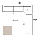 Mercana Warner 140" x 140" x 32.7"  Sectional Sofa - F