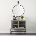 Mercana Arelius 36" x 22" x 27" Glass,Solid Wood,Steel Accent Cabinet