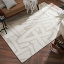 Renwil Cosmos 1' x 1' Ft Handwoven Indoor Rug - Ivory / Sand