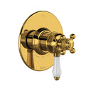 Unlacquered Brass / Porcelain Lever Handle