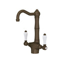 Tuscan Brass / Porcelain Lever Handle