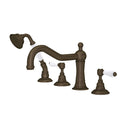 Tuscan Brass / Porcelain Lever Handle