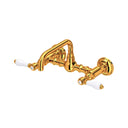 Italian Brass / Porcelain Lever Handle