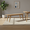 LH Home Colton Small Dining Bench with Brass