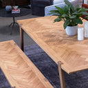 LH Home Colton Large Dining Bench with Brass