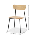 LH Home Colton Dining Chair Natural Wood Seat