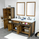 LH Home Irondale Vanity Width 61" in Solid Acacia Wood and Metal with White Basin