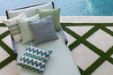 Green / Ivory / 22" x 22" Cover w/Poly