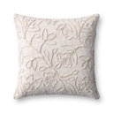 Loloi PLL0127 Natural Botanical Embroidered Cotton Lumbar Throw Pillow