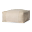 Loloi Ivory Striped Pouf Ottoman