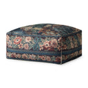 Loloi Blue / Multi Striped Pouf Ottoman