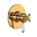 Italian Brass / Porcelain Lever Handle