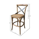 LH Home Cross Back Fixed Counter Stool