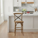 LH Home Cross Back Fixed Counter Stool