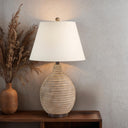 Everren Cebada 27.5" Height Table Lamp - Textured Brown & Beige