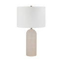 Renwil I xia 25" Tall Plated Antique Brushed Brass Iron Table Lamp with Drum Linen Shade