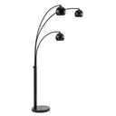 Renwil Folia 87" Tall Matte Black Floor Lamp with Dome Iron Shade