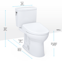 TOTO Washlet+ Drake II 1G Two Piece Elongated 1.0 GPF Toilet with Auto Flush Washlet+ S7A Contemporary Bidet Seat