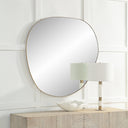 Renwil Peony 45" Tall Irregular Round Mirror - Burnished Brass