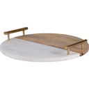 Renwil Dinova Indoor Mango Wood Tray - Antique Brass