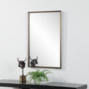 Renwil Sandcastle 36" Tall Rectangular Mirror - Antique Brushed Brass