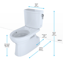 TOTO Vespin II 1G Two Piece Elongated 1.0 GPF Universal Height Skirted Toilet with Cefiontect and Right Hand Trip Lever