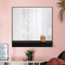 Renwil Otavi 35" Tall Square Wall Mirror - Black
