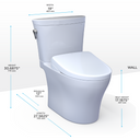 TOTO Washlet+ Aquia IV Arc Two Piece Elongated Dual Flush 1.28 and 0.9 GPF Toilet with Auto Flush S7A Contemporary Bidet Seat